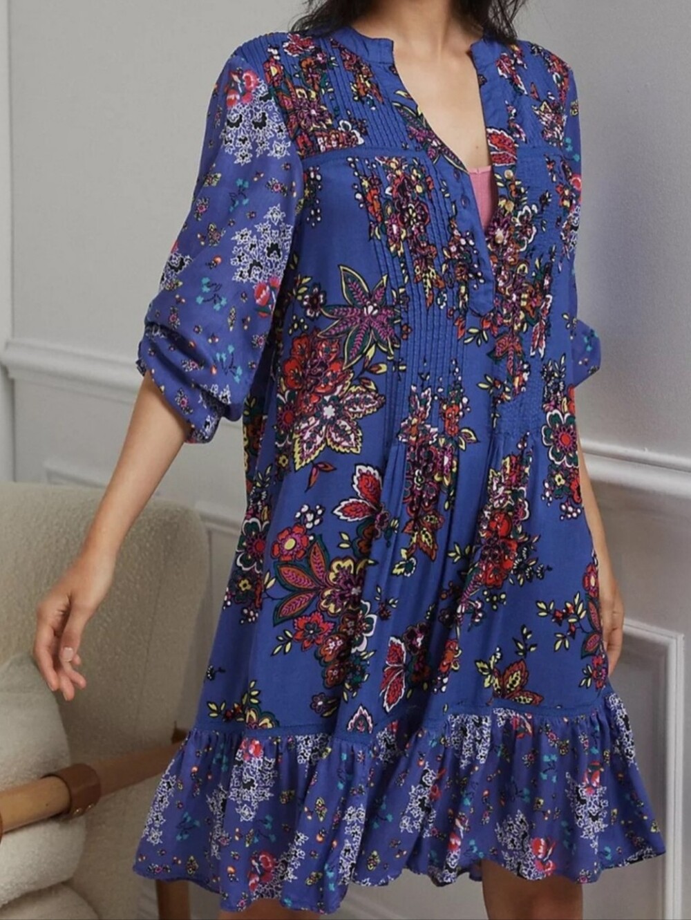 ANTHROPOLOGIE DIANA PINTUCKED TUNIC DRESS - Picture 7 of 11